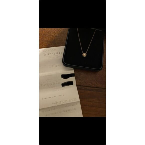 18k rose gold Tiffany soleste pendant .30ct 16in chain - Picture 11 of 11